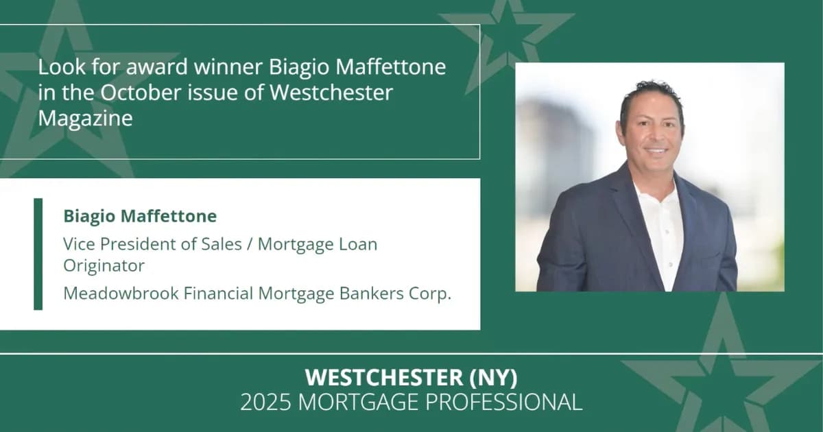 Biagio Maffettone Wins 5-Star Mortgage Professional 2025 Award
